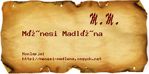 Ménesi Madléna névjegykártya